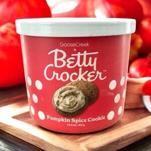 🆕40+Hrs Betty Crocker Pumpkin Spice Cookie 3 Wick Soy Candle w Essential…